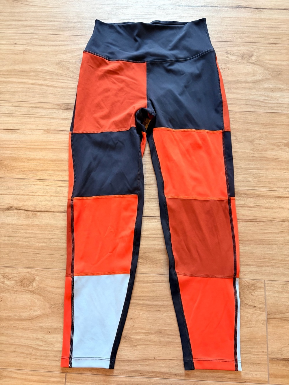 Split59 Colorblock Cropped Leggings Large Blue Orange White